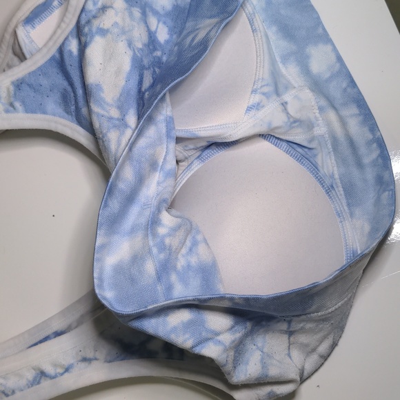 Jockey bralette, white and blue tie-dye, size medium - Picture 4 of 5